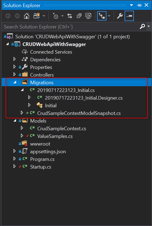 هسته CRUD ASP.NET با استفاده از Entity Framework Core با Swagger