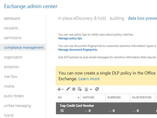 راه اندازی DLP در Office 365 Exchange Online