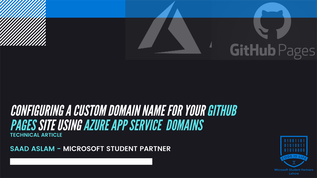 پیکربندی یک نام دامنه سفارشی برای سایت صفحات Github با استفاده از دامنه های سرویس برنامه Azure