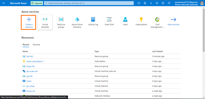 یک شبکه مجازی در پورتال Azure ایجاد کنید