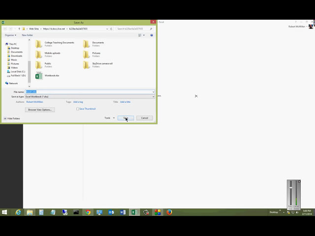 فیلم آموزشی: نحوه ذخیره یک سند در One Drive در Microsoft Excel 2013 با زیرنویس فارسی