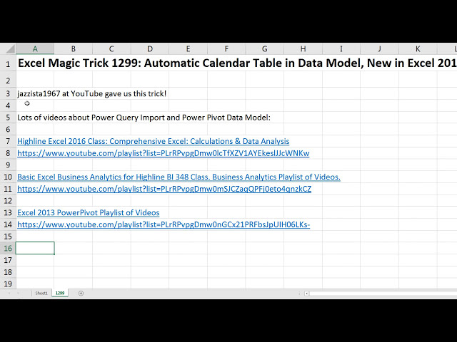 فیلم آموزشی: ترفند جادویی اکسل 1299: جدول تقویم خودکار در مدل داده، جدید در اکسل 2016 با زیرنویس فارسی