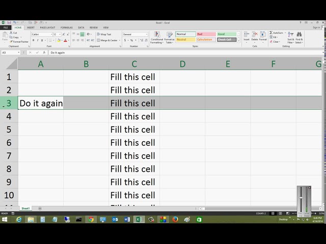 فیلم آموزشی: نحوه استفاده از دستور Fill در Microsoft Excel 2013 با زیرنویس فارسی