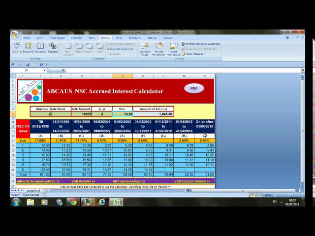 فیلم آموزشی: Excel Auto NSC Interest Calculator-VIII Issue با زیرنویس فارسی