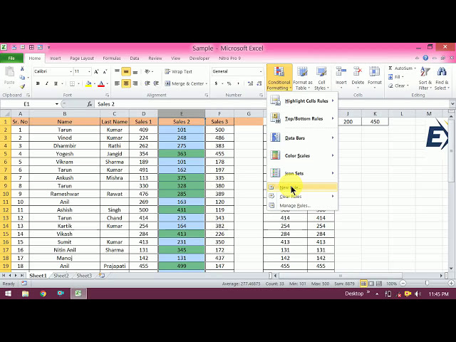 فیلم آموزشی: قالب بندی مشروط قوانین جدید Microsoft Excel Education In