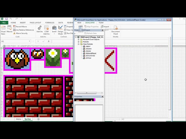 فیلم آموزشی: Flappy Bird در Excel VBA با زیرنویس فارسی