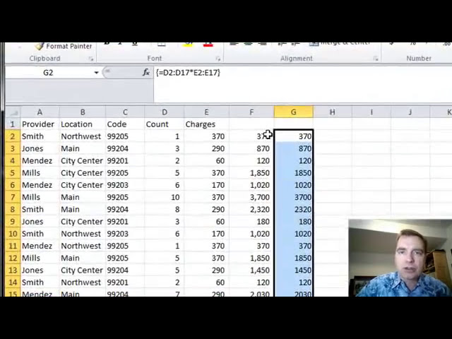 فیلم آموزشی: فرمول های آرایه چند سلولی Excel Video 346