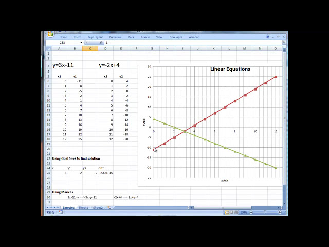 فیلم آموزشی: 1 از 1: معادلات خطی همزمان و Excel & Matices با زیرنویس فارسی