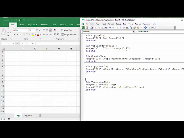 فیلم آموزشی: Excel VBA برای کپی/انتقال داده ها در برگه، به برگه دیگر یا کتاب کار دیگر با زیرنویس فارسی