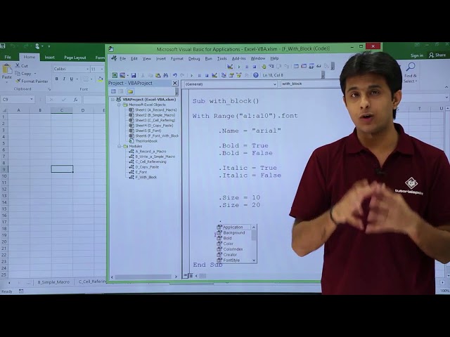 فیلم آموزشی: Excel VBA - با بلوک با زیرنویس فارسی