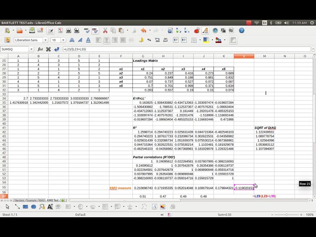 فیلم آموزشی: آزمون KMO اندازه‌گیری کفایت نمونه برای همبستگی‌های جزئی در Excel یا Calc با زیرنویس فارسی