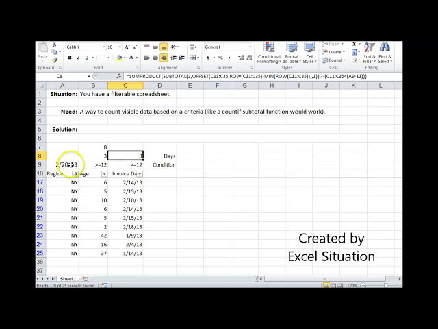 فیلم آموزشی: داده های قابل مشاهده (فیلتر شده) Excel Countif با زیرنویس فارسی