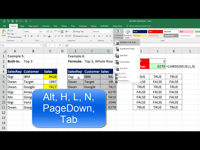 فیلم آموزشی: Highline Excel 2016 کلاس 16: قالب بندی شرطی برای تجسم داده ها: فرمول های داخلی و منطقی با زیرنویس فارسی