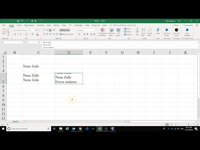 فیلم آموزشی: Neue Zeile در Excel Zelle Windows mit ALT + Eingabetaste (ALT + Enter) با زیرنویس فارسی