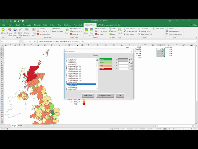 فیلم آموزشی: 3 روش برای شمارش محدوده های نقشه پر شده در نقشه Excel انگلستان با زیرنویس فارسی
