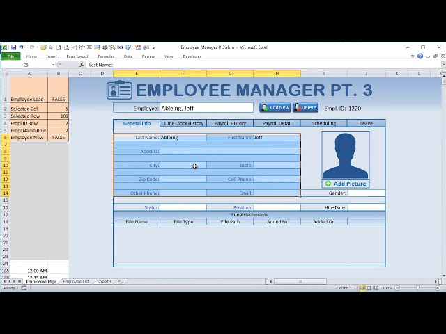 فیلم آموزشی: نحوه افزودن تکمیل خودکار، پیوست‌ها و ذخیره خودکار داده‌ها در اکسل [Employee Manager Pt. 3] با زیرنویس فارسی