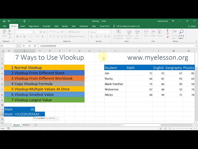 فیلم آموزشی: 7 روش برای استفاده از Vlookup در اکسل