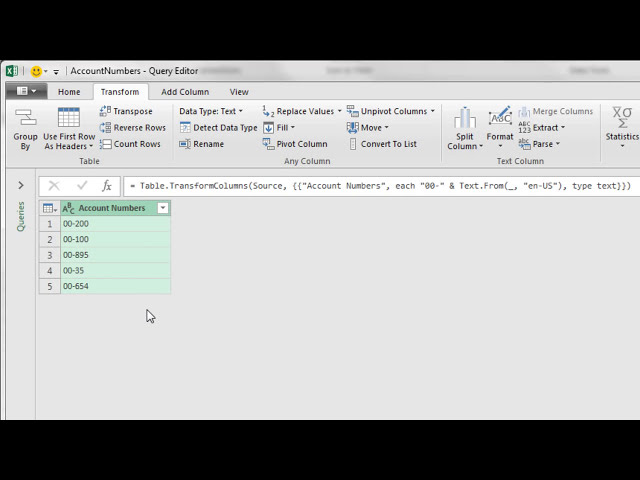 فیلم آموزشی: Excel Magic Trick 1411: Power Query اضافه کردن پیشوند به شماره حساب در ستون با زیرنویس فارسی
