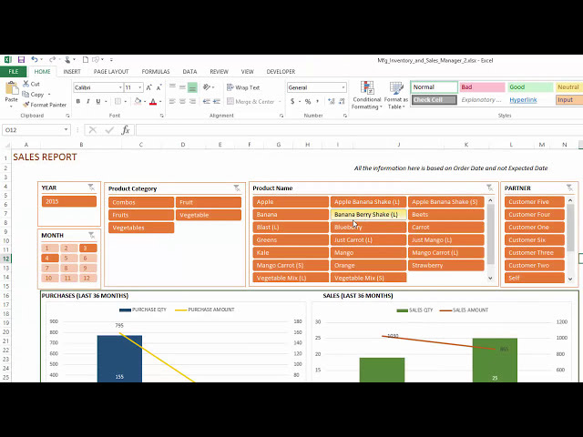 فیلم آموزشی: Inventory Manufacturing and Sales Manager Template Excel v1 نمای کلی با زیرنویس فارسی