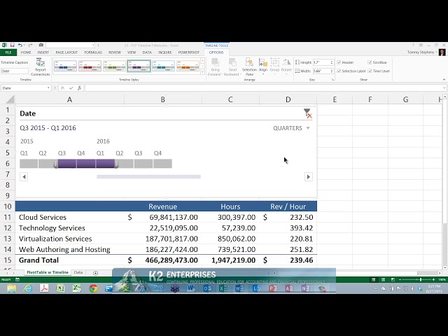 فیلم آموزشی: استفاده از فیلترهای Timeline با Excel PivotTables با زیرنویس فارسی