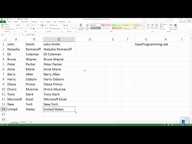 فیلم آموزشی: Easy Excel - ترکیب سلولها - الحاق (10) با زیرنویس فارسی