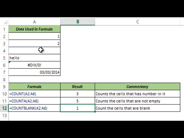 فیلم آموزشی: COUNT فرمول در EXCEL با زیرنویس فارسی