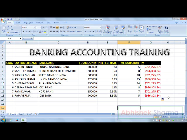 فیلم آموزشی: تمرین 05 | کتاب تمرین اکسل | نحوه ایجاد پایگاه داده حسابداری بانکی FD در Ms Excel