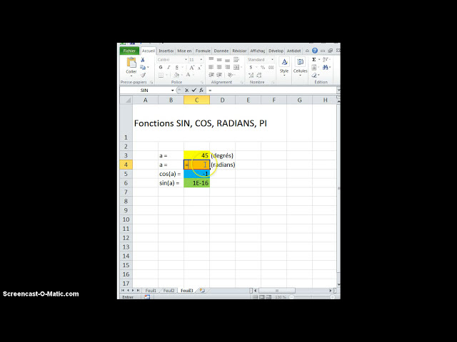 فیلم آموزشی: Fonctions SIN COS RADIANS و PI و Excel با زیرنویس فارسی