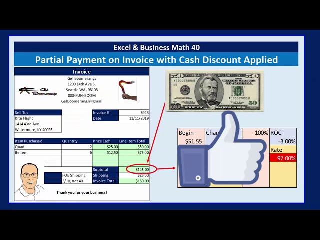 فیلم آموزشی: Excel & Business Math 40: پرداخت جزئی روی فاکتور با تخفیف نقدی، اعتبار به موجودی حساب؟ با زیرنویس فارسی