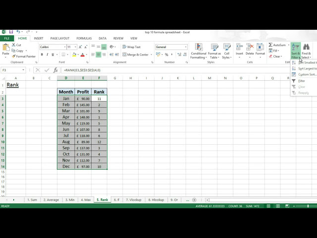 فیلم آموزشی: Excel 2013 - آموزش تابع رتبه با زیرنویس فارسی