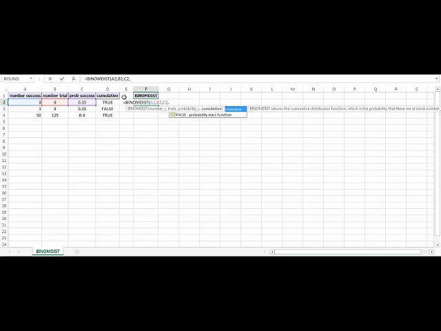 فیلم آموزشی: عملکرد اکسل BINOMDIST - نحوه استفاده از تابع BINOMDIST