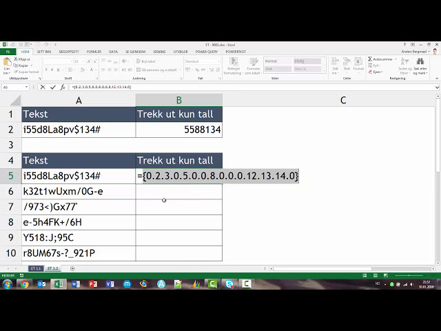 فیلم آموزشی: Excel Triks 1 - Trekke ut Nummer fra textreng: Matriseformel - To eksempler