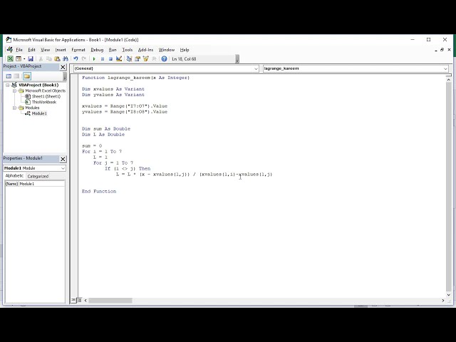 فیلم آموزشی: لاگرانژ چند جمله ای درون یابی EXCEL + VBA