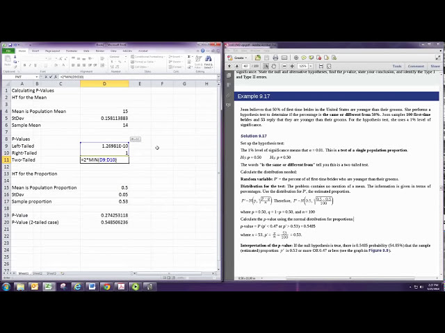 فیلم آموزشی: محاسبه P-Values ​​Excel با زیرنویس فارسی