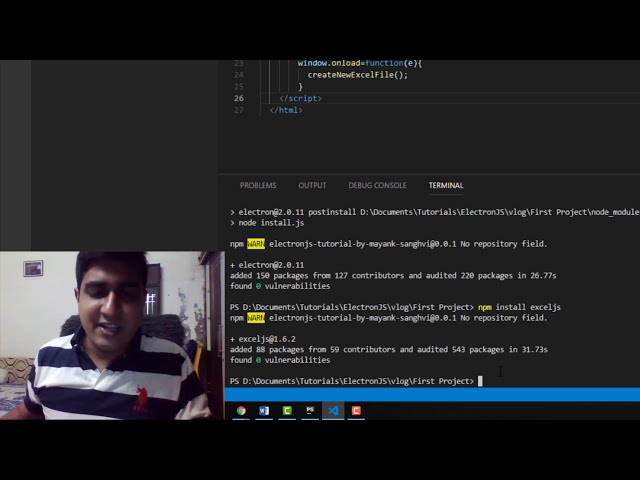 فیلم آموزشی: نحوه ایجاد یک فایل اکسل با استفاده از Electron JS (Node.js) با زیرنویس فارسی