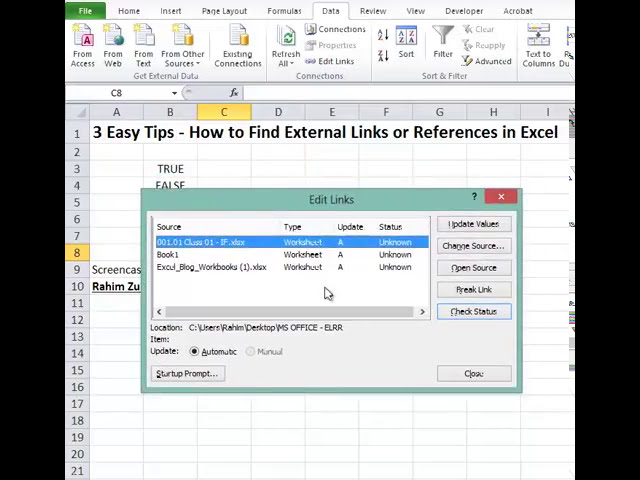 فیلم آموزشی: 16 - نحوه یافتن پیوندها یا مراجع خارجی در Excel - Excel Basement با زیرنویس فارسی