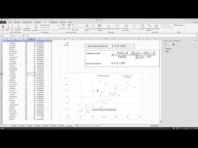 فیلم آموزشی: رگرسیون خطی Einfache در Excel rechnen - Daten analysieren در اکسل (7) با زیرنویس فارسی