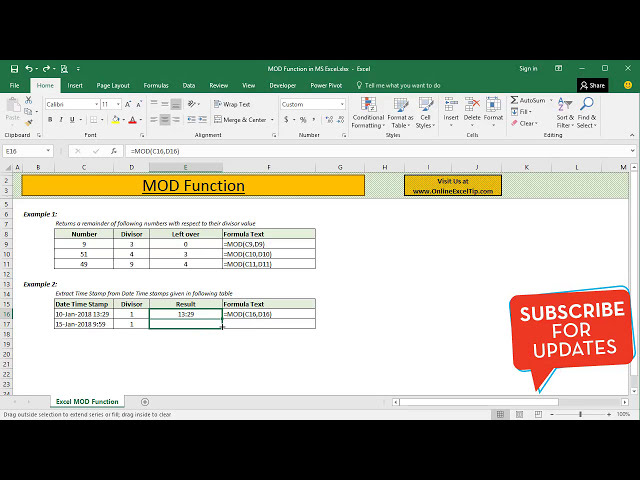فیلم آموزشی: نحوه استفاده از تابع Excel MOD با زیرنویس فارسی