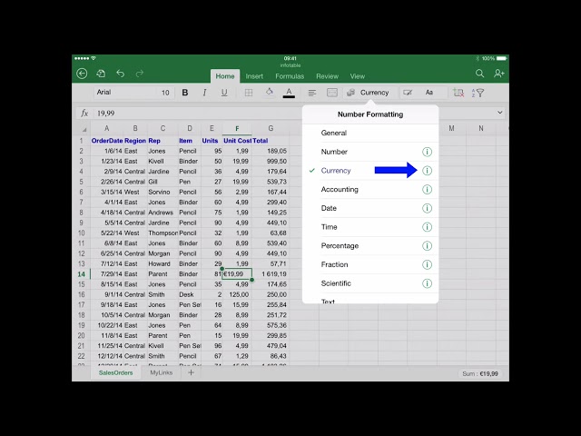 فیلم آموزشی: نحوه قالب بندی اعداد در اکسل برای iPad با زیرنویس فارسی