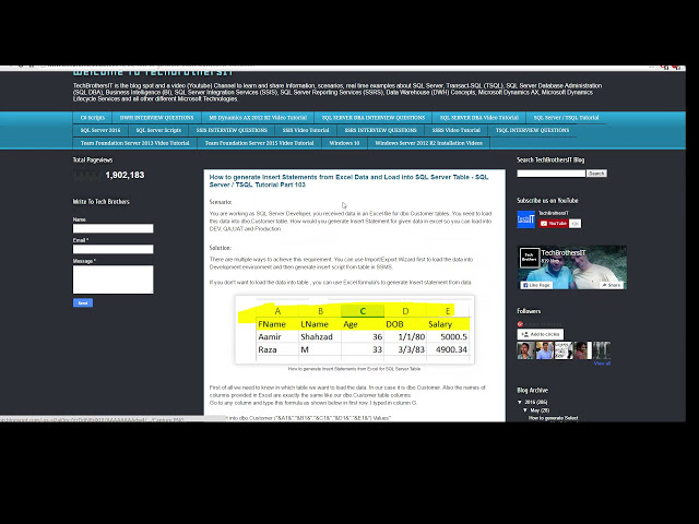 فیلم آموزشی: نحوه تولید Insert Statement از فایل اکسل و بارگیری در جدول SQL Server - SQL Tutorial P 103 با زیرنویس فارسی