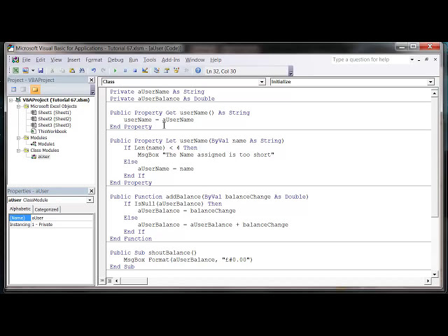 فیلم آموزشی: Excel 2010 VBA Tutorial 68 - Class Modules - Initialize and Terminate با زیرنویس فارسی