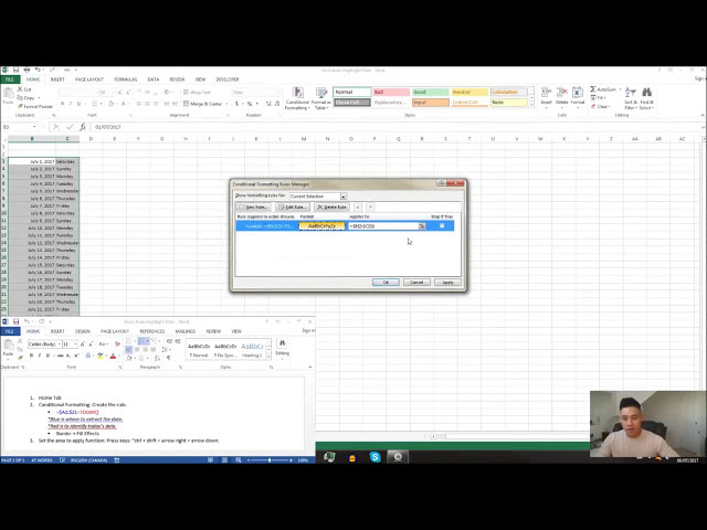 فیلم آموزشی: Excel: برجسته کردن خودکار تاریخ فعلی (قالب بندی مشروط). با زیرنویس فارسی