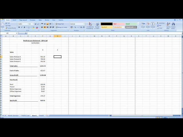 فیلم آموزشی: ایجاد حساب های مدیریتی با استفاده از Excel #2 - صورت سود و زیان با زیرنویس فارسی