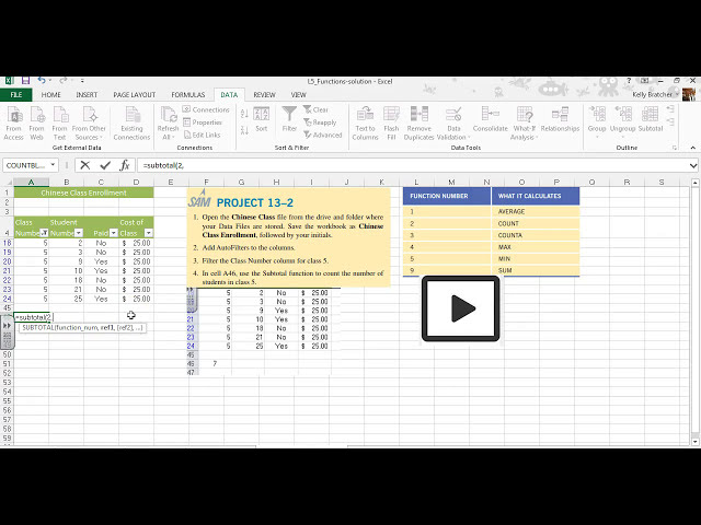 فیلم آموزشی: Excel - تعداد توابع فرعی با زیرنویس فارسی