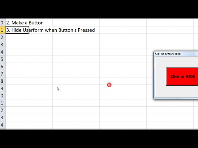 فیلم آموزشی: اکسل VBA USERFORMS شماره 1 فرم کاربر را ایجاد کنید، یک دکمه اضافه کنید، دکمه را پنهان کنید با زیرنویس فارسی