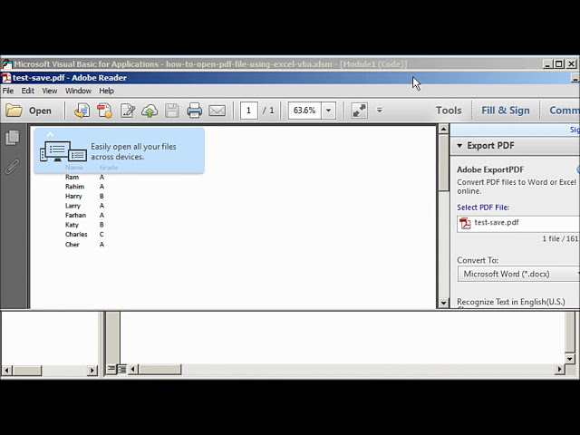 فیلم آموزشی: فایل PDF را با استفاده از Excel VBA باز کنید