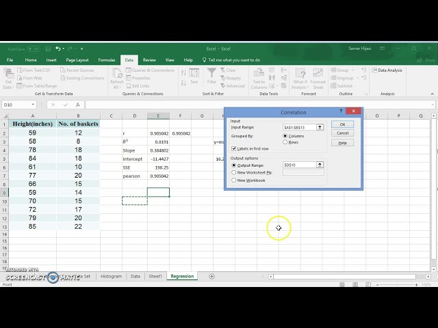 فیلم آموزشی: یافتن همبستگی و رگرسیون قسمت اول در Microsoft Excel 2016 (Office 365) با زیرنویس فارسی