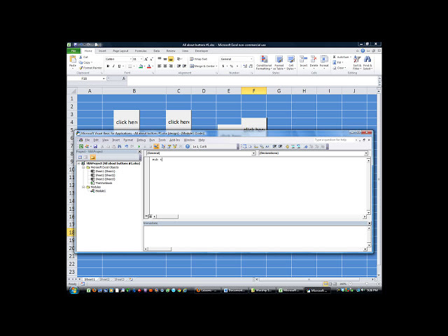 فیلم آموزشی: Excel VBA ActiveX 9 یک دکمه بدون اشکال در کاربرگ ایجاد کنید با زیرنویس فارسی