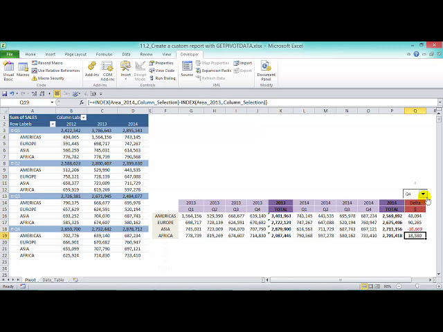 فیلم آموزشی: نحوه ایجاد یک گزارش سفارشی با Excel GETPIVOTDATA با زیرنویس فارسی