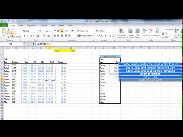 فیلم آموزشی: Excel : گزینه های چسباندن | فرمول ها و فرمت ها با زیرنویس فارسی
